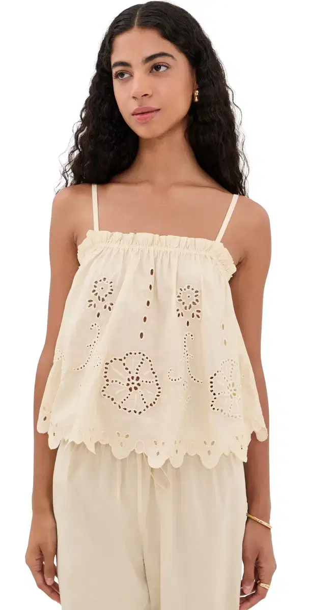 Apiece Apart Embroidered Cami Top Ecru