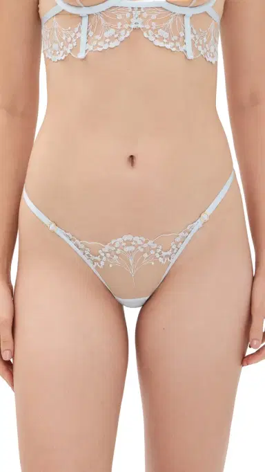 Bluebella Marisa Embroidered Sheer Panty Ice Water Blue/Sheer M | Thumbnail 6