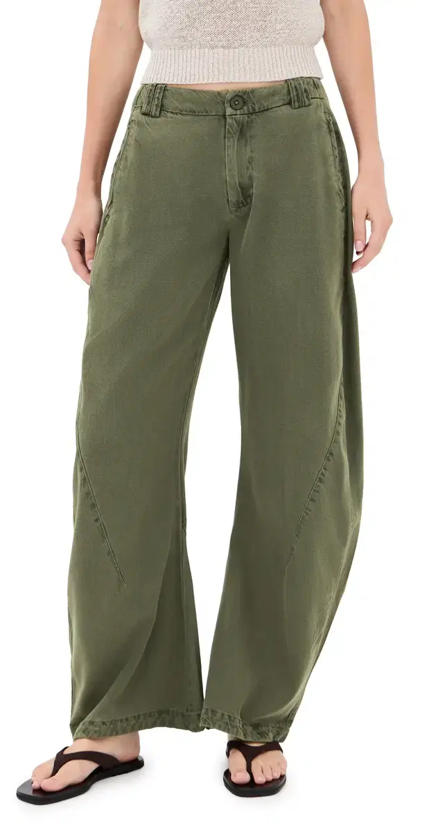 Free People Spotlight Washed Trousers Dusty Olive