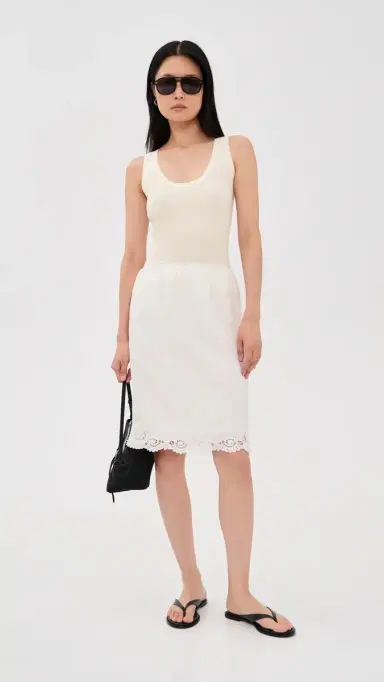 RENGGLI Scoop Neck Rib Tank Flat White L | Thumbnail 5