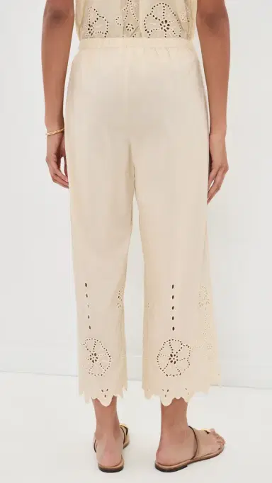 Apiece Apart Embroidered Kari Pull On Pants Ecru | Thumbnail 3