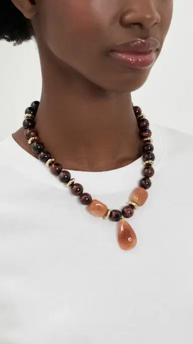 Maison Irem Amber Glow Necklace Brown One Size | Thumbnail 3