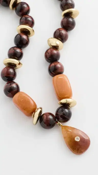 Maison Irem Amber Glow Necklace Brown One Size | Thumbnail 4