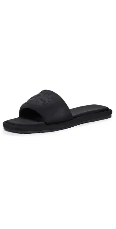 Tory Burch Double T Sport Slides Prefect Black Scuba 8 | Thumbnail 1 Tory Burch Double T Sport Slides Prefect Black Scuba 8 | Thumbnail 1