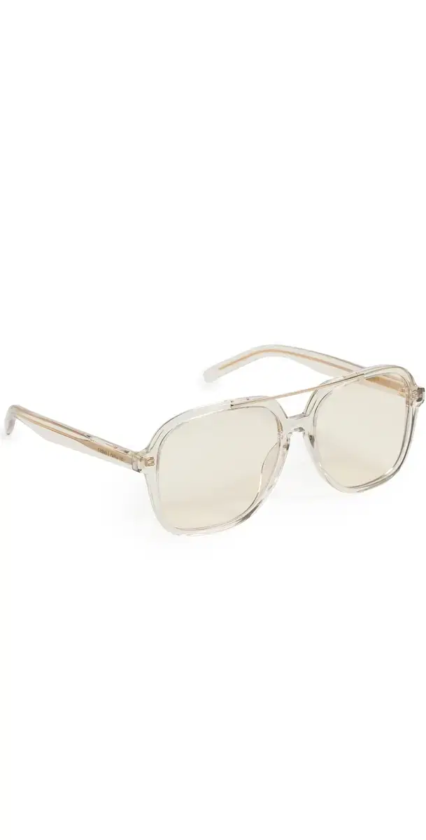 Saint Laurent SL 545 Aviator Sunglasses Beige/Yellow One Size