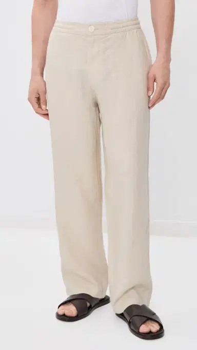 Wax London Glencoe Washed Linen Relaxed Trousers Beige 32 | Thumbnail 2