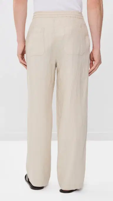 Wax London Glencoe Washed Linen Relaxed Trousers Beige 32 | Thumbnail 3