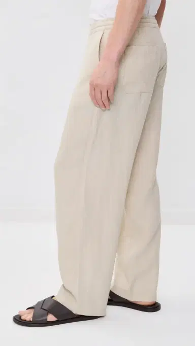 Wax London Glencoe Washed Linen Relaxed Trousers Beige 32 | Thumbnail 4