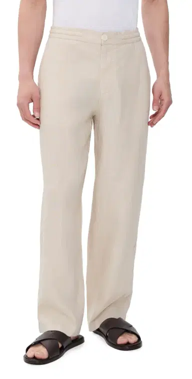 Wax London Glencoe Washed Linen Relaxed Trousers Beige 32 | Thumbnail 1