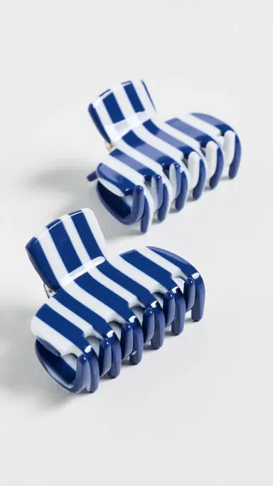 Lele Sadoughi Mini Claw Clip Set Blue Cabana One Size | Thumbnail 2