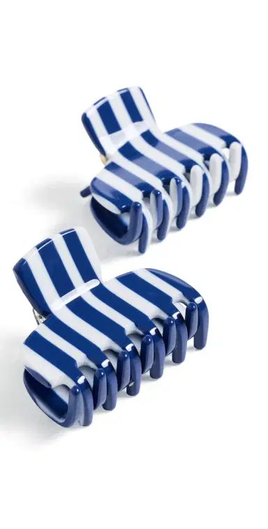 Lele Sadoughi Mini Claw Clip Set Blue Cabana One Size | Thumbnail 1