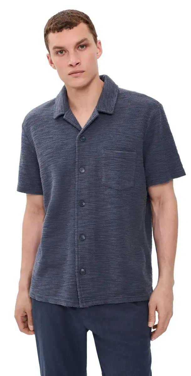 Cam Jacquard Resort hirt Navy