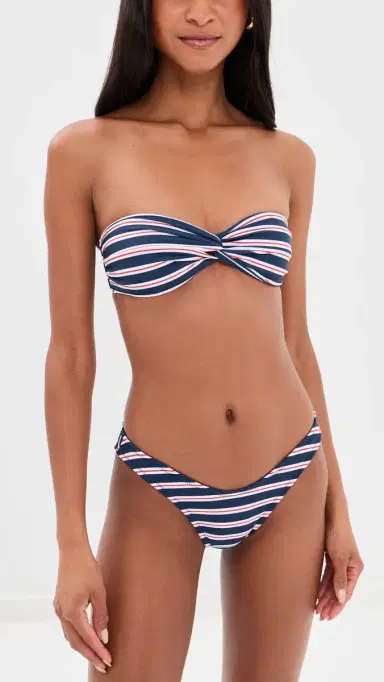 Lioness Amour Bikini Bottoms Navy tripe | Thumbnail 4