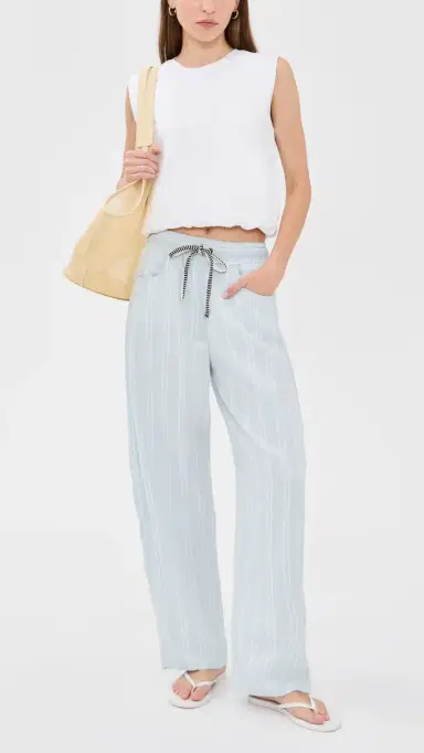 Askk NY Cancun Pants Blue Linen Stripe | Thumbnail 5