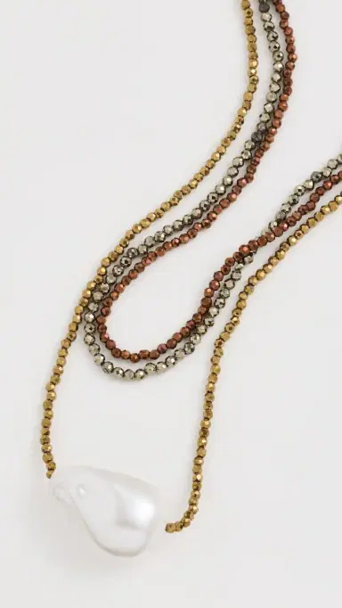 Maison Irem Triple Bronze Pearl Necklace Brown | Thumbnail 2 Maison Irem Triple Bronze Pearl Necklace Brown | Thumbnail 2