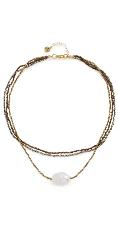 Maison Irem Triple Bronze Pearl Necklace Brown | Thumbnail 1 Maison Irem Triple Bronze Pearl Necklace Brown | Thumbnail 1