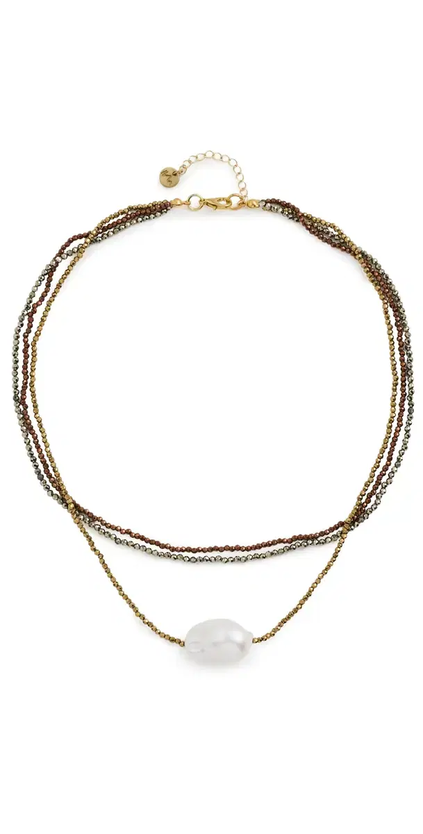 Maison Irem Triple Bronze Pearl Necklace Brown One Size