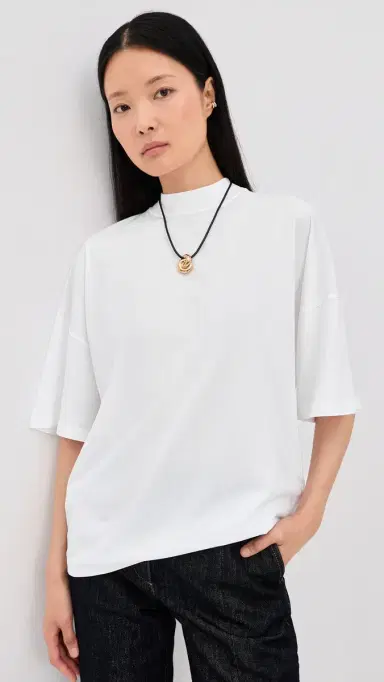 Jil Sander Mock Neck T-Shirt Optic White S | Thumbnail 2