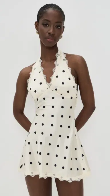 LIONESS Stars Align Mini Dress Cream Polka | Thumbnail 2 LIONESS Stars Align Mini Dress Cream Polka | Thumbnail 2