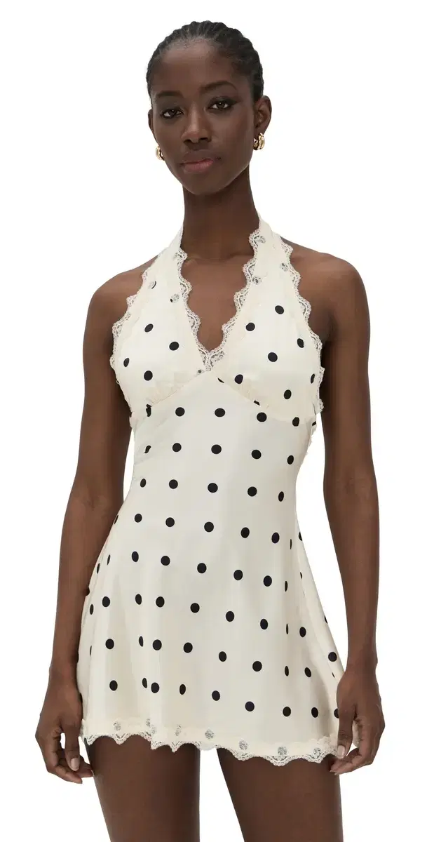 tars Align Mini Dress Cream Polka
