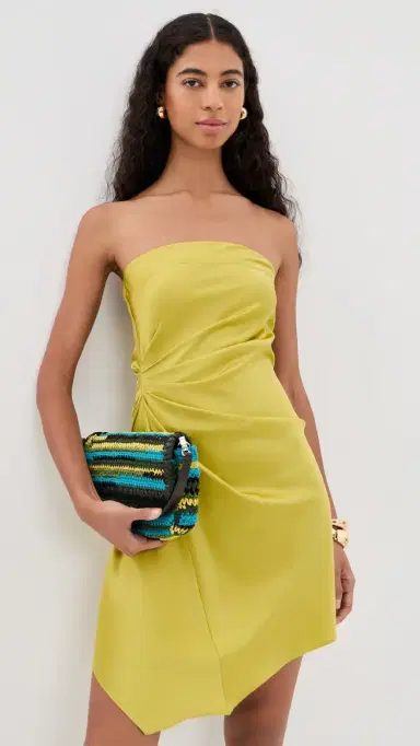 Staud Adriana Silk Dress Citron | Thumbnail 2