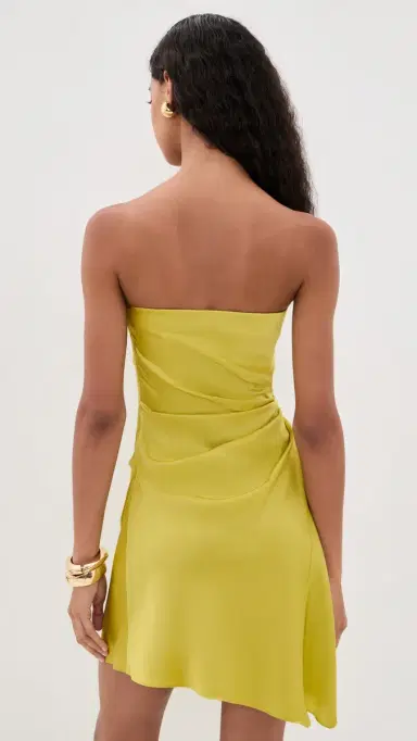 Staud Adriana Silk Dress Citron | Thumbnail 3