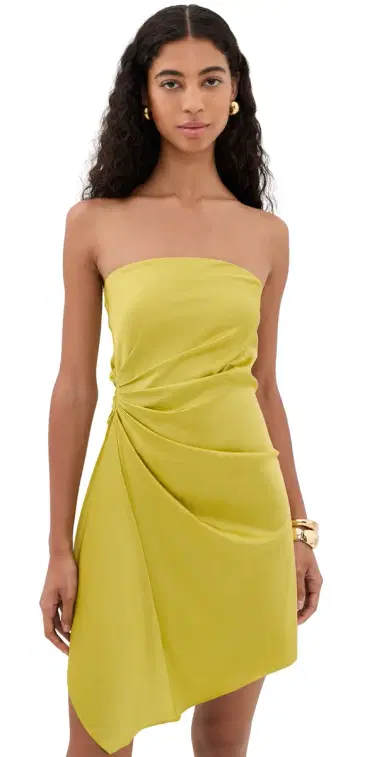 Staud Adriana Silk Dress Citron | Thumbnail 1