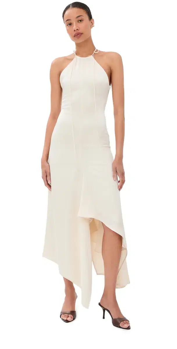 Victoria Beckham Halter Neck Draped Dress