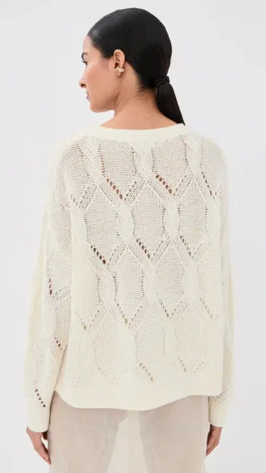 Sablyn Gia louchy Cashmere Crewneck Sweater Gardenia | Thumbnail 3