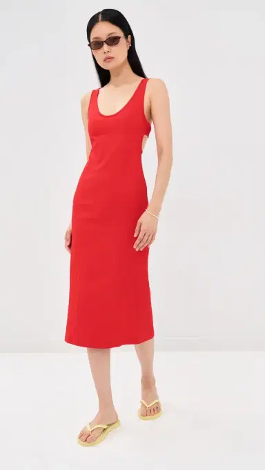 Tibi Creased Stretch Crepe Racerback Dress Red | Thumbnail 2 Tibi Creased Stretch Crepe Racerback Dress Red | Thumbnail 2