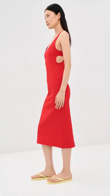 Tibi Creased Stretch Crepe Racerback Dress Red | Thumbnail 4 Tibi Creased Stretch Crepe Racerback Dress Red | Thumbnail 4