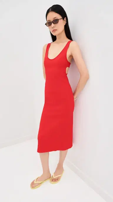Tibi Creased Stretch Crepe Racerback Dress Red | Thumbnail 5 Tibi Creased Stretch Crepe Racerback Dress Red | Thumbnail 5