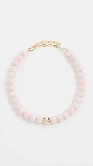 Ettika Power Bead Statement Necklace in Rose Quartz Rose Quartz One Size | Thumbnail 2