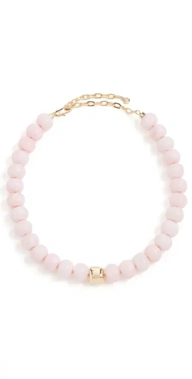 Ettika Power Bead Statement Necklace in Rose Quartz Rose Quartz One Size | Thumbnail 1