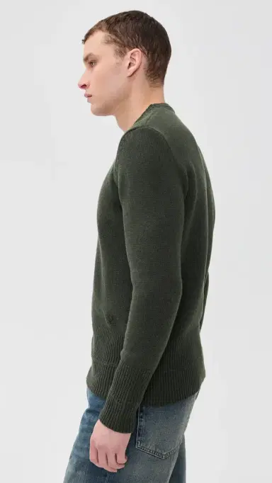 MM6 Maison Margiela Double Hem Crewneck Sweater Khaki | Thumbnail 4