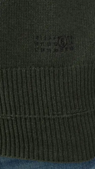 MM6 Maison Margiela Double Hem Crewneck Sweater Khaki | Thumbnail 6