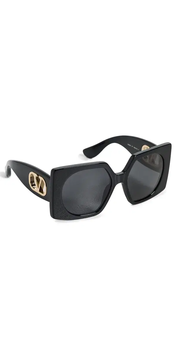 Valentino Vain Bold Sunglasses Black-Black-Grey One Size