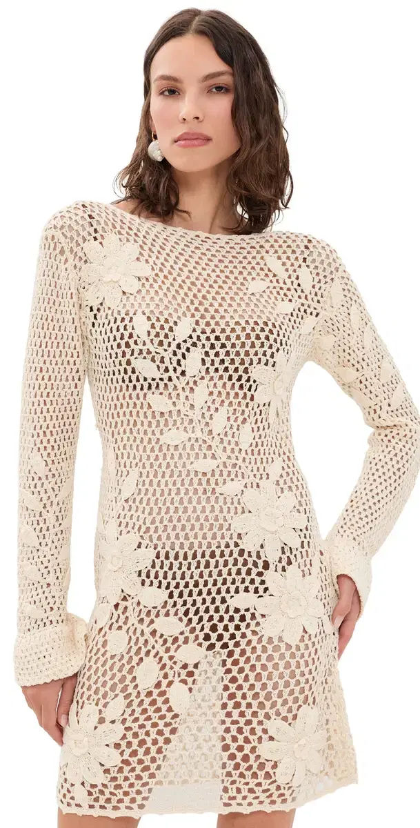 Rosetta Handmade Crochet Mini Coverup Dress ulticolor Rosetta Handmade Crochet Mini Coverup Dress ulticolor