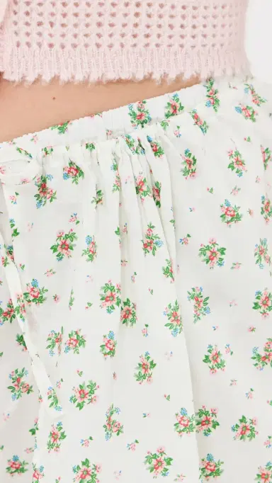 MAUDE CLUB ienna Wrap Shorts prigged Floral | Thumbnail 6