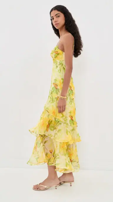 ASTR the Label Alison Dress Yellow Floral | Thumbnail 4 ASTR the Label Alison Dress Yellow Floral | Thumbnail 4