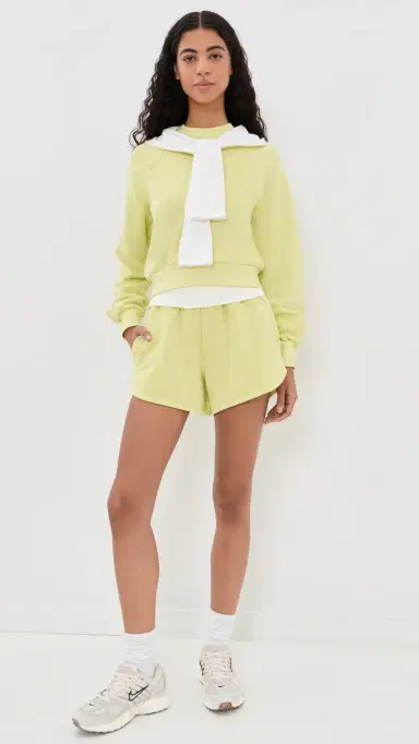 Beyond Yoga Fade Out Mid Rise Shorts Washed Electric Lime L | Thumbnail 5