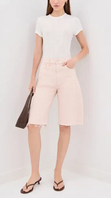 Mother The Half-Pipe Bermuda Fray Denim Shorts | Thumbnail 5 Mother The Half-Pipe Bermuda Fray Denim Shorts | Thumbnail 5