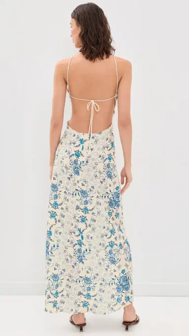 Agua Bendita Indira Halter Maxi Dress Multicolor S | Thumbnail 3