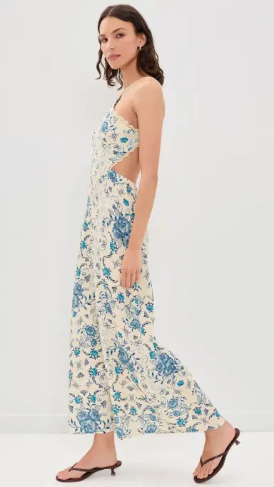 Agua Bendita Indira Halter Maxi Dress Multicolor S | Thumbnail 4