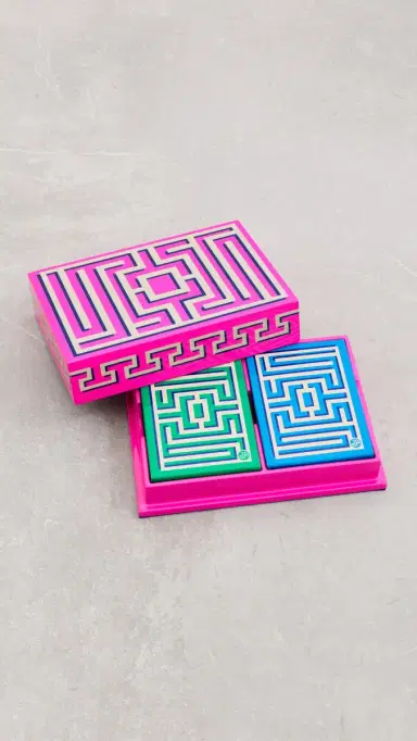 Jonathan Adler Labyrinth Lacquer Card Set Blue One Size | Thumbnail 2