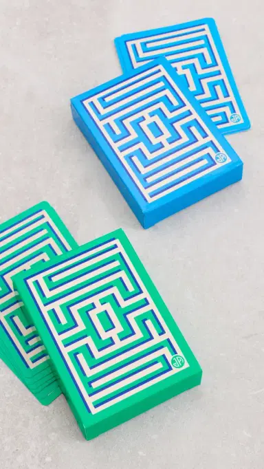 Jonathan Adler Labyrinth Lacquer Card Set Blue One Size | Thumbnail 3