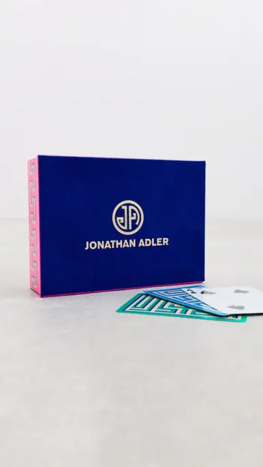 Jonathan Adler Labyrinth Lacquer Card Set Blue One Size | Thumbnail 6