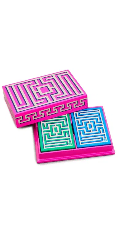 Jonathan Adler Labyrinth Lacquer Card Set Blue One Size | Thumbnail 1