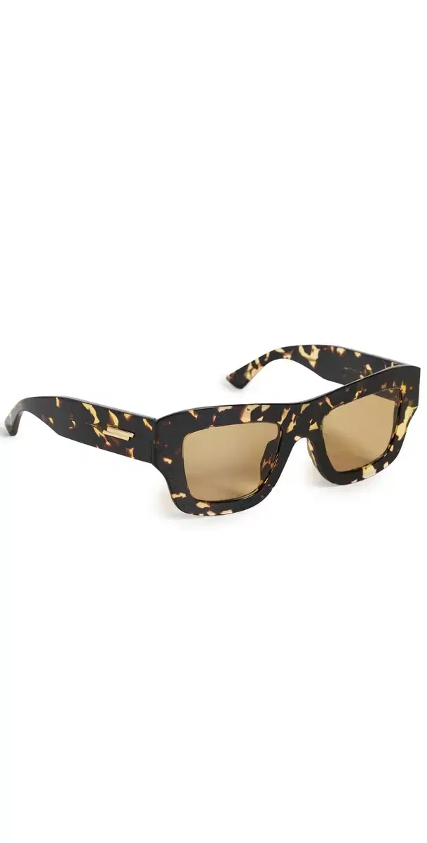 Bottega Veneta Thin Square Sunglasses Havana-Havana-Brown One Size