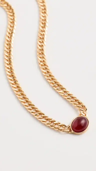 Shashi Casa Gemstone Necklace Gold One Size | Thumbnail 2